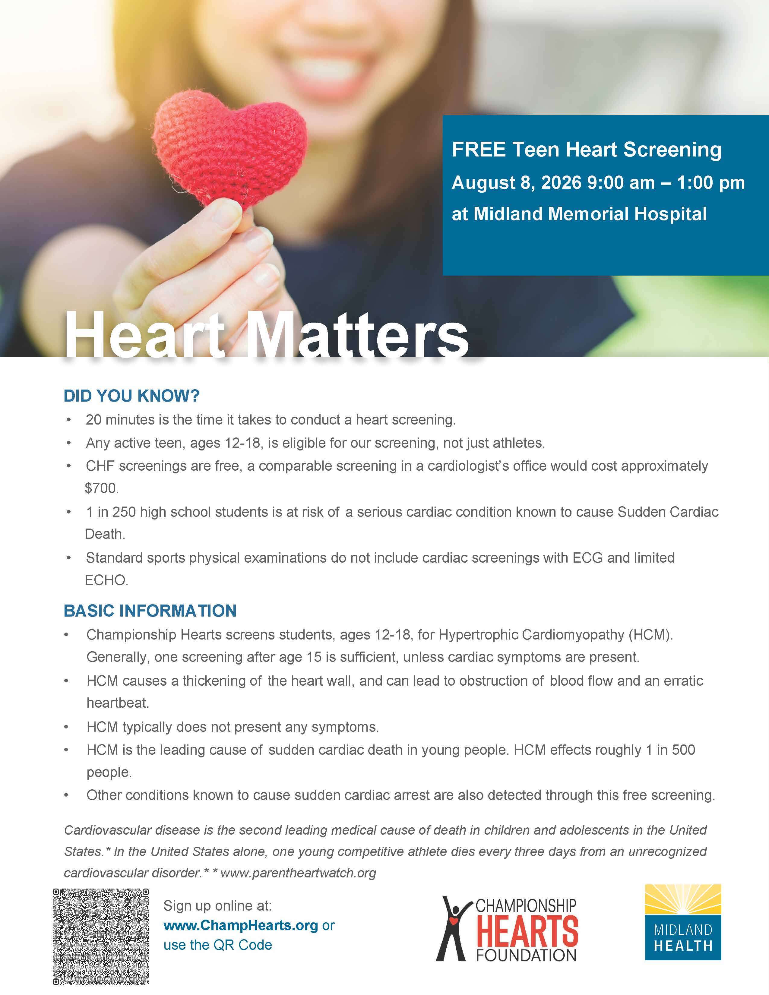 FREE Teen Heart Screening for Midland Youth